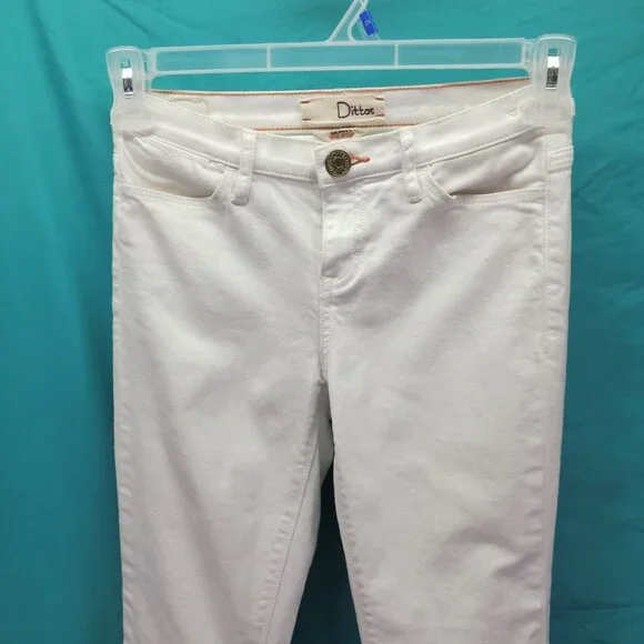 Dittos Womens White Skinny Mid Rise Jeans Size 25 - Picture 2 of 9